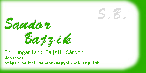 sandor bajzik business card