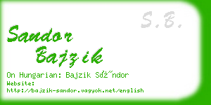 sandor bajzik business card